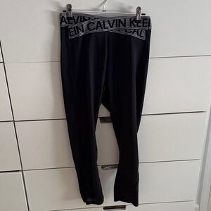 Calvin Klein 7/8 Black Leggings with Logo Waistband